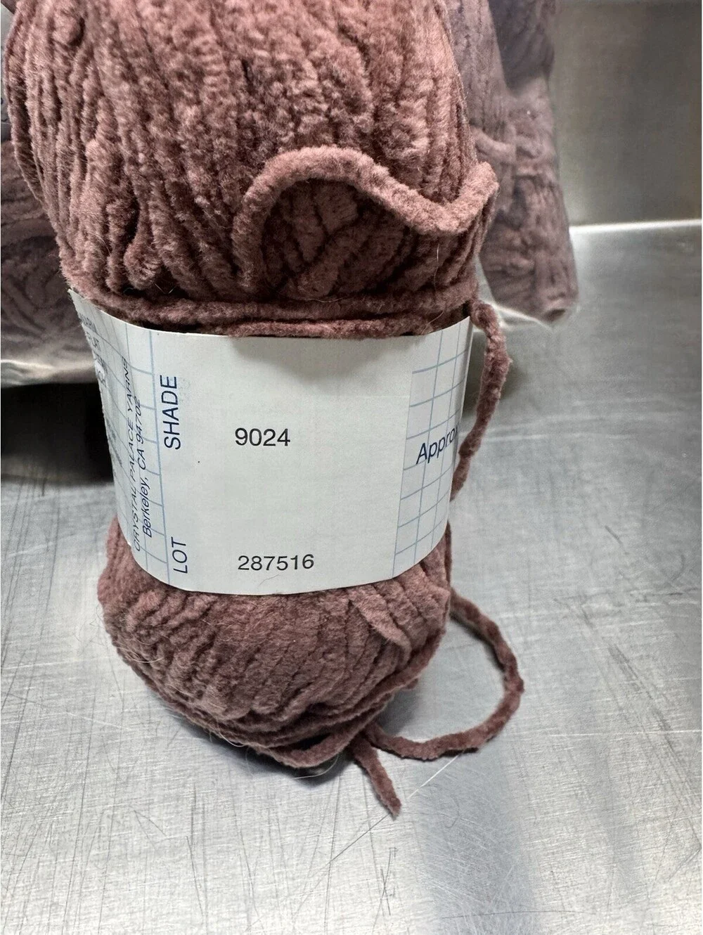 Crystal Palace Yarn Cotton Chenille Shade 9024 Mauve 15 Skein Lot
